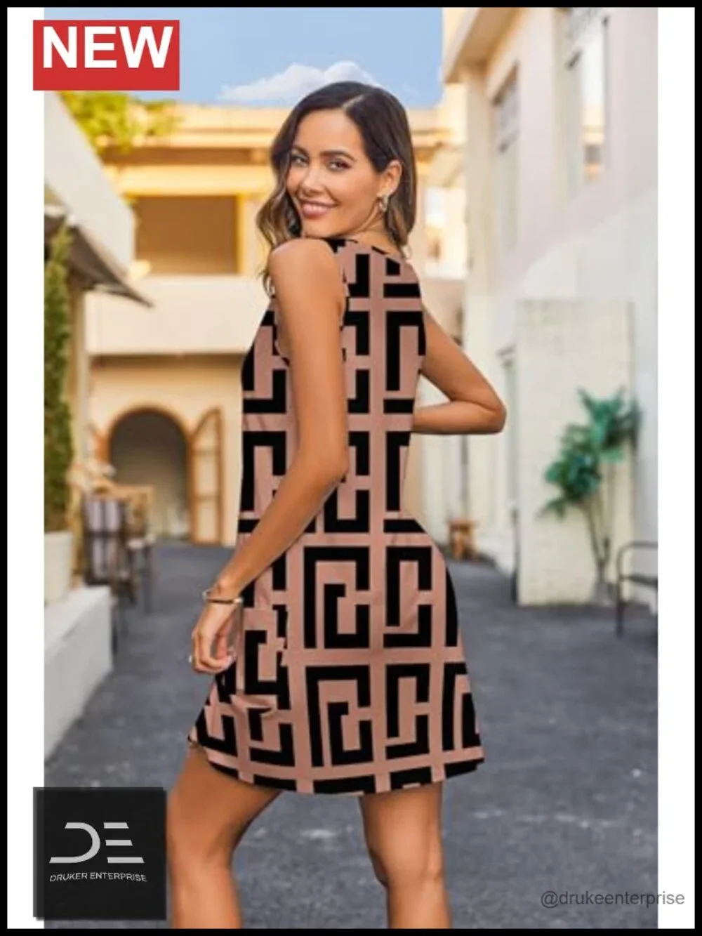 V Neck Sleeveless Summer Dress Swing Tank with Pockets Floral Coverup